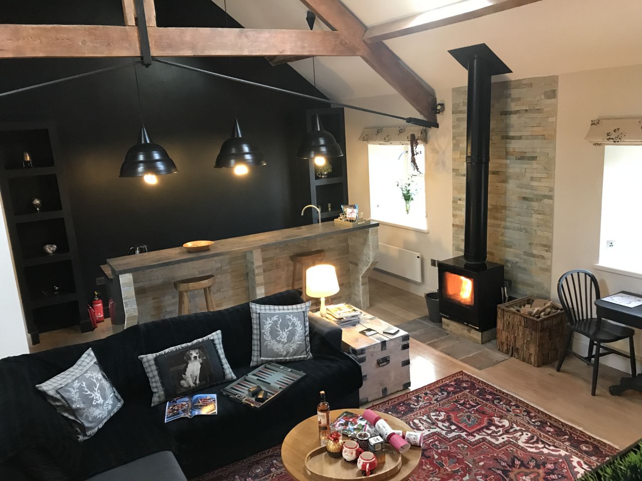 Hayloft has a Swedish Hot tub and Real Fire at Dalesend Cottages