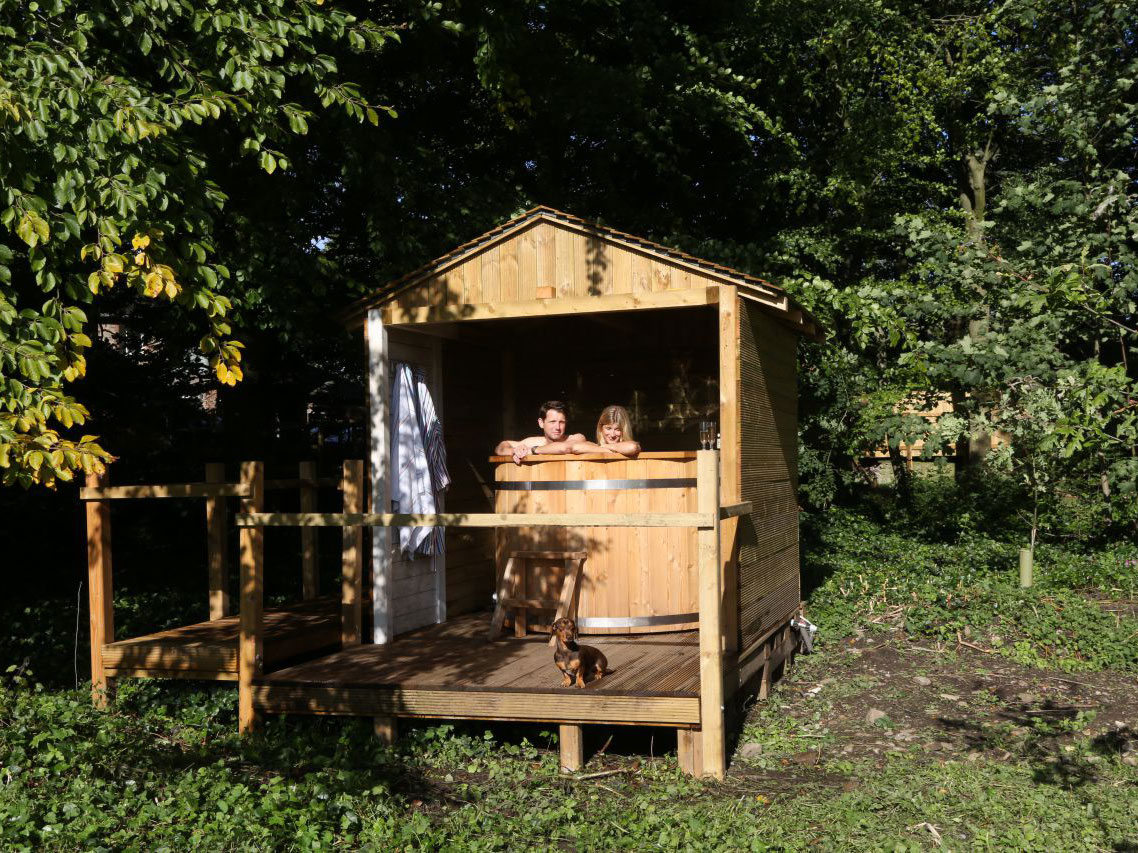 Swedish hot tub Hayloft Cottage Bedale North Yorkshire